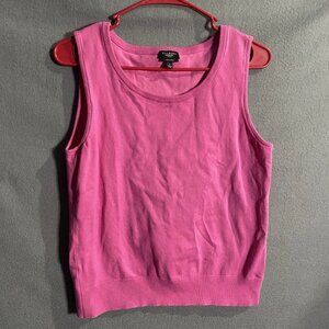 talbots large top pink womens pima cotton crew neck Knit Dressy Preppy
